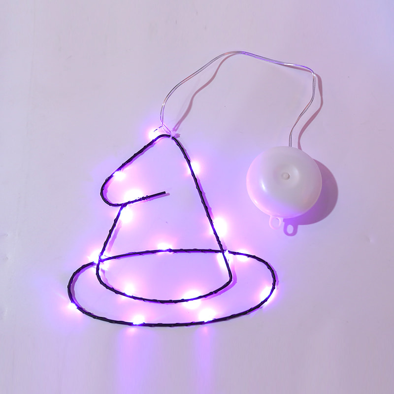 Purple Halloween Mysterious Atmosphere LED Hat Shape Neon Light